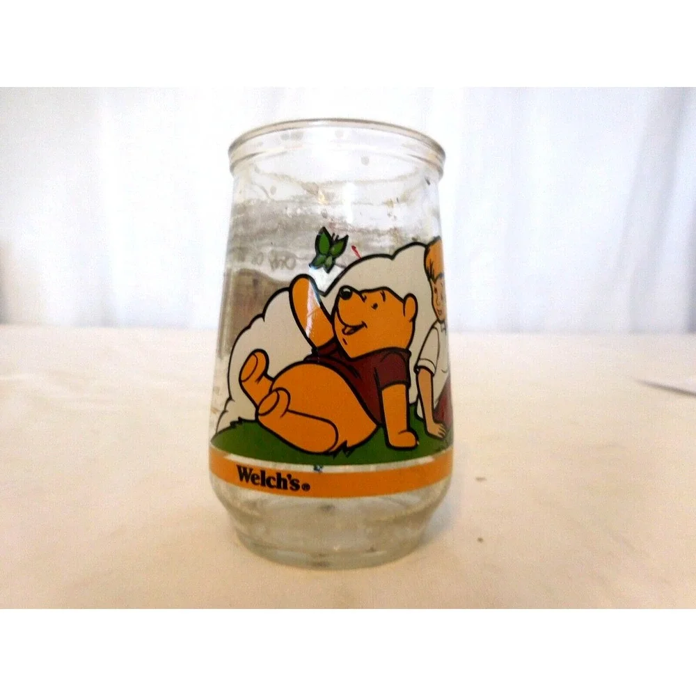 Welch's Disney Winnie The Pooh Jelly Jar Glass Cup Pooh's Grand Adventure